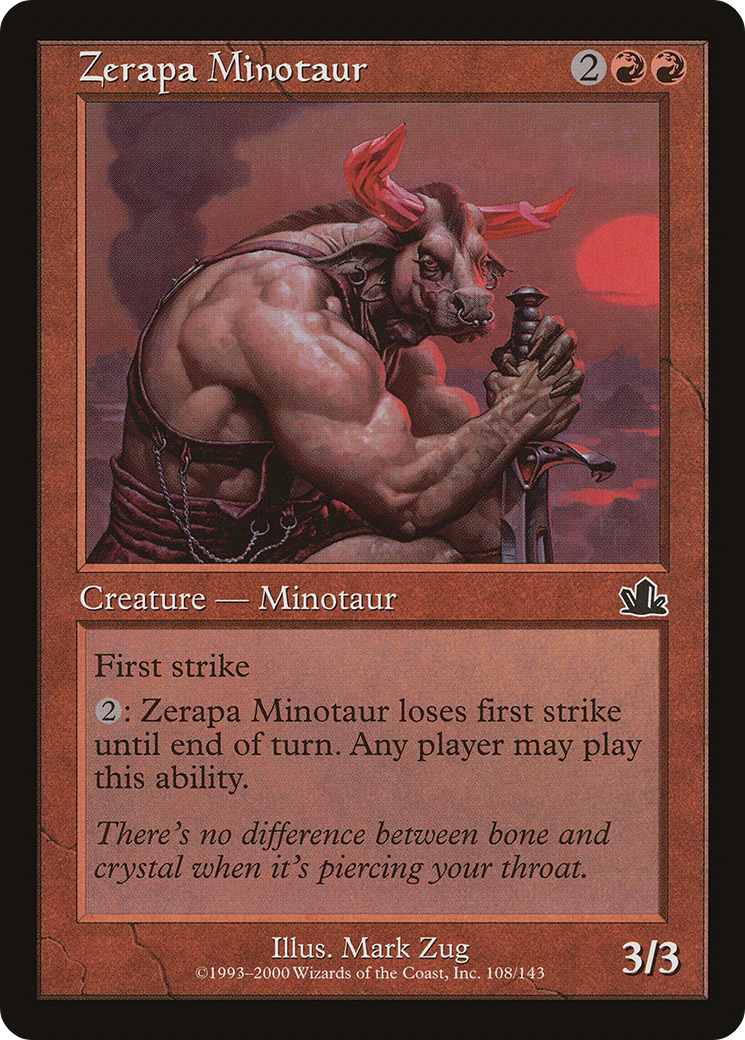 Zerapa Minotaur (PCY-108) - Prophecy Foil - Premium MTG Single from Wizards of the Coast - Just $0.10! Shop now at Game Crave Tournament Store