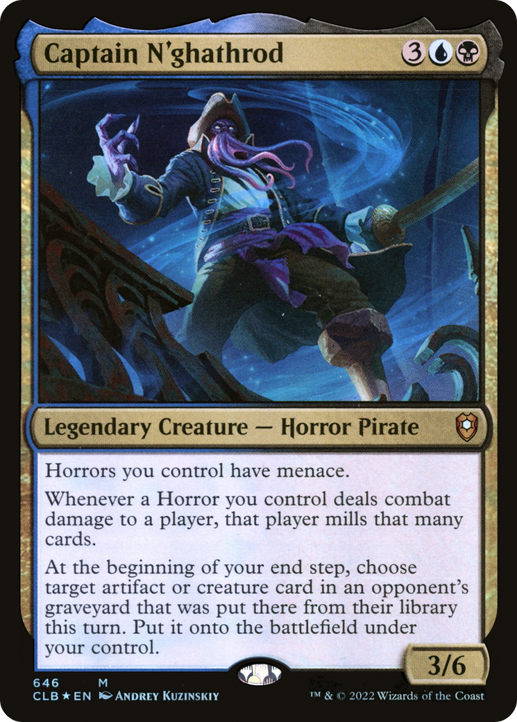 Captain N'ghathrod (CLB-646) - Commander Legends: Battle for Baldur's Gate Foil - Premium MTG Single from Wizards of the Coast - Just $1.71! Shop now at Game Crave Tournament Store