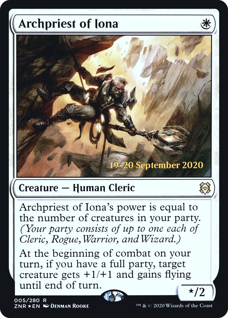 Archpriest of Iona (PZNR-05S) - Zendikar Rising Promos Foil - Premium MTG Single from Wizards of the Coast - Just $0.08! Shop now at Game Crave Tournament Store