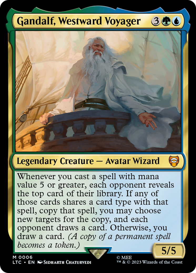 Gandalf, Westward Voyager (LTC-006) - Tales of Middle-earth Commander - Premium MTG Single from Wizards of the Coast - Just $0.08! Shop now at Game Crave Tournament Store