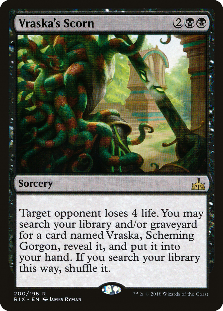 Vraska's Scorn (RIX-200) - Rivals of Ixalan - Premium MTG Single from Wizards of the Coast - Just $0.25! Shop now at Game Crave Tournament Store