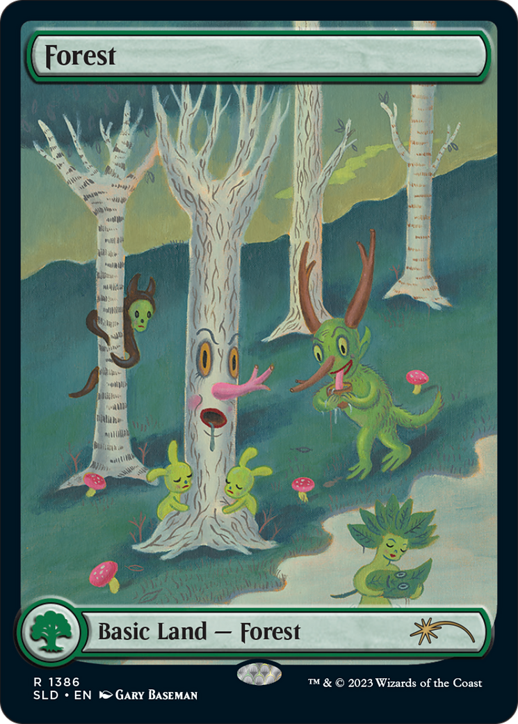 Forest (SLD-1386) - Secret Lair Drop: (Full Art) Foil - Premium MTG Single from Wizards of the Coast - Just $3.95! Shop now at Game Crave Tournament Store