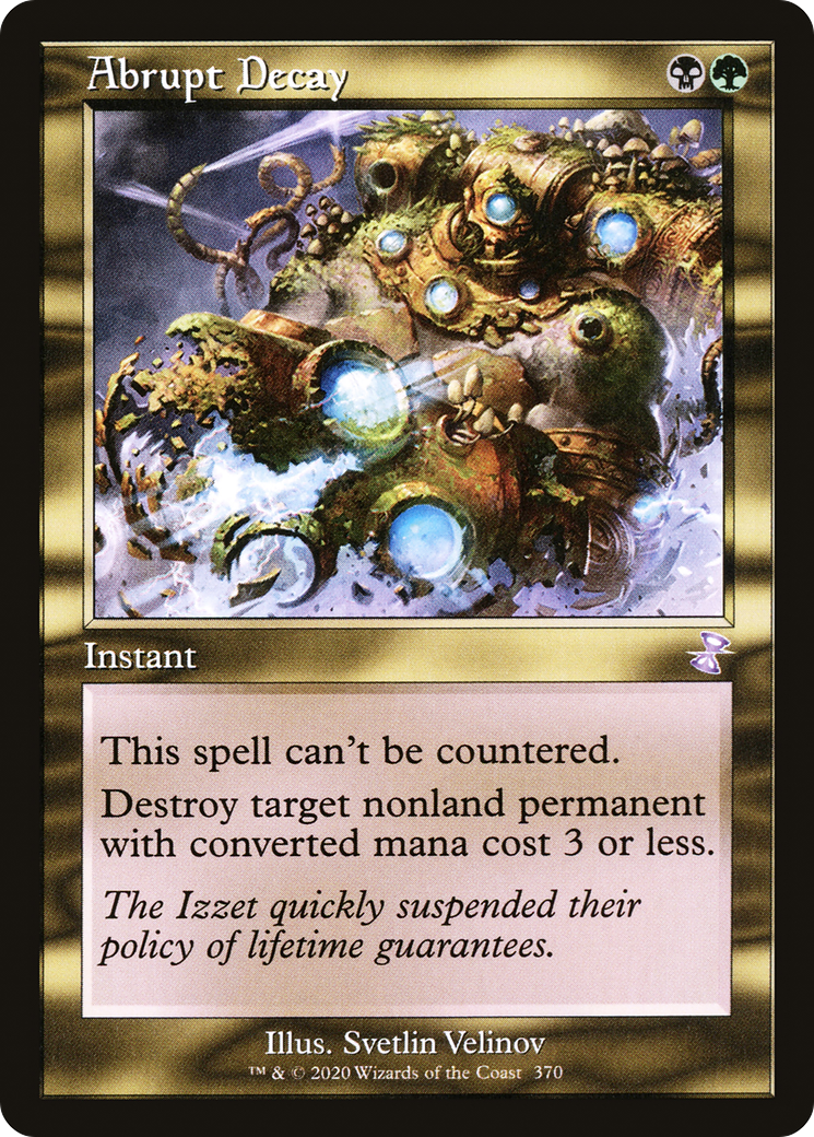 Abrupt Decay (TSR-370) - Time Spiral Remastered - Premium MTG Single from Wizards of the Coast - Just $2.23! Shop now at Game Crave Tournament Store