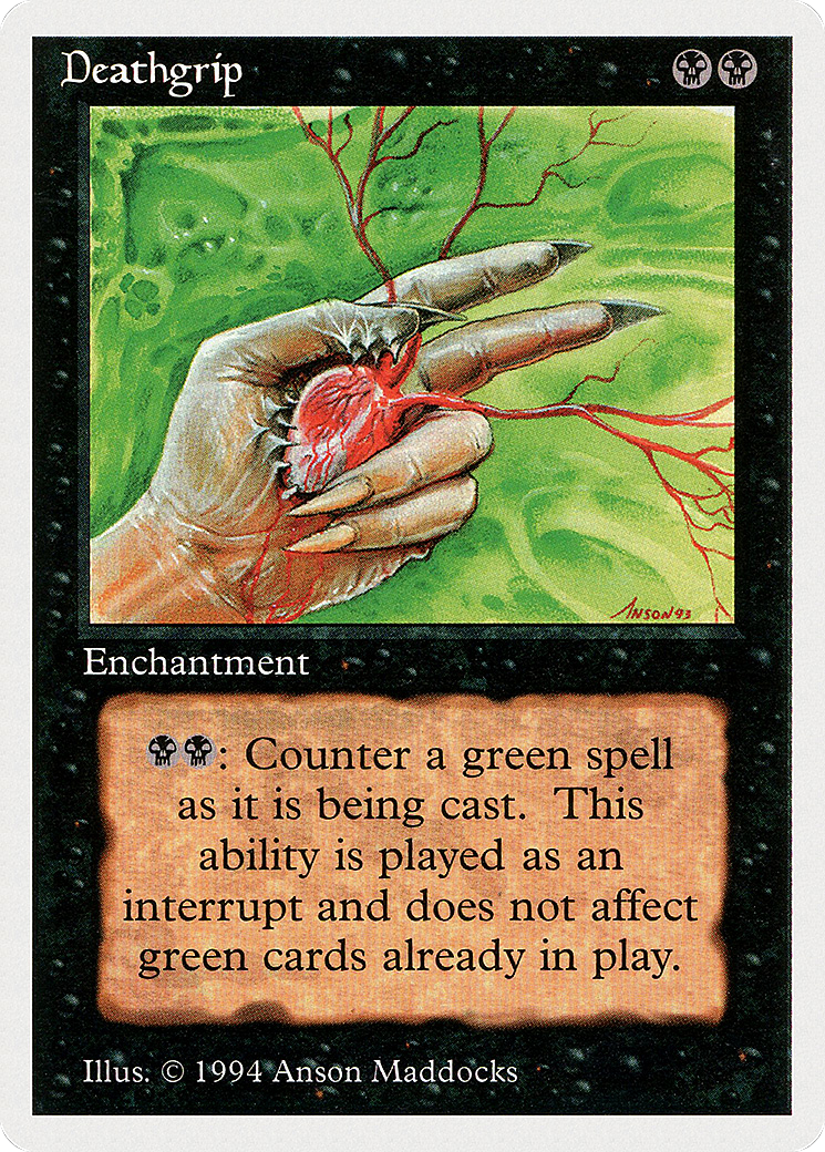 Deathgrip (SUM-101) - Summer Magic / Edgar - Premium MTG Single from Wizards of the Coast - Just $0.25! Shop now at Game Crave Tournament Store