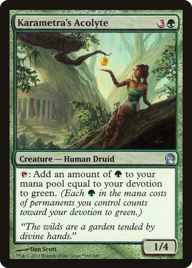 Karametra's Acolyte (PTHS-160) - Theros Promos Foil - Premium MTG Single from Wizards of the Coast - Just $0.30! Shop now at Game Crave Tournament Store