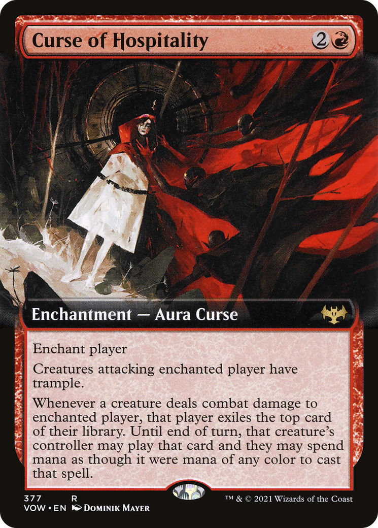Curse of Hospitality (VOW-377) - Innistrad: Crimson Vow: (Extended Art) Foil - Premium MTG Single from Wizards of the Coast - Just $0.12! Shop now at Game Crave Tournament Store