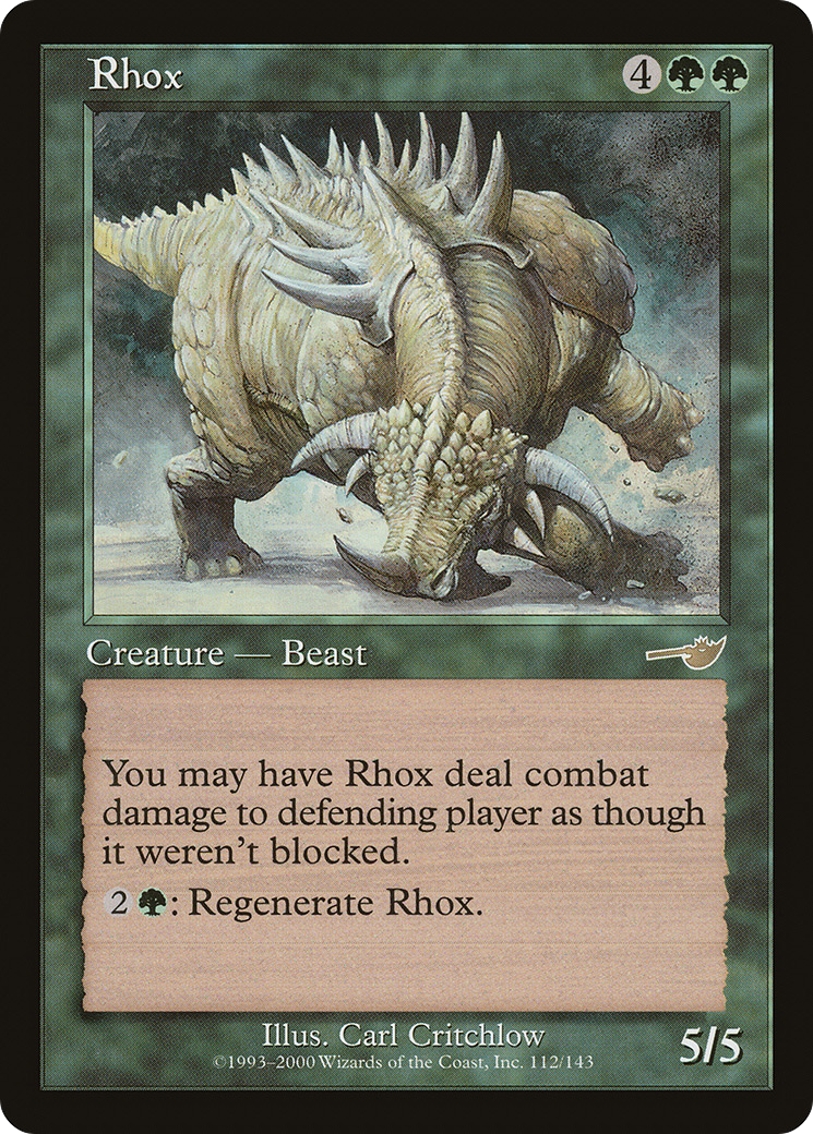 Rhox (NEM-112) - Nemesis Foil - Premium MTG Single from Wizards of the Coast - Just $2.38! Shop now at Game Crave Tournament Store