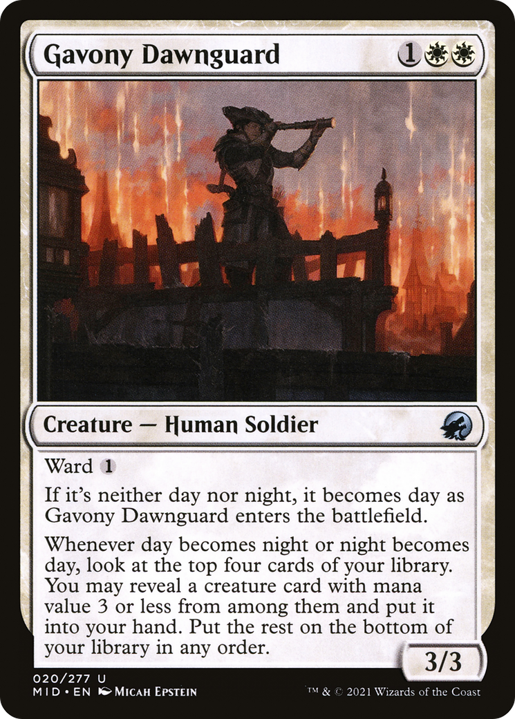 Gavony Dawnguard (MID-020) - Innistrad: Midnight Hunt Foil - Premium MTG Single from Wizards of the Coast - Just $0.08! Shop now at Game Crave Tournament Store