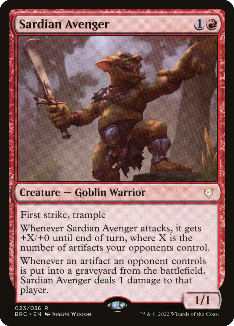 Sardian Avenger (BRC-023) - The Brothers' War Commander - Premium MTG Single from Wizards of the Coast - Just $0.46! Shop now at Game Crave Tournament Store