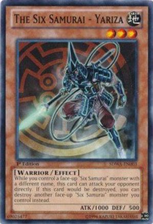 The Six Samurai - Yariza (SDWA-EN003) - Structure Deck: Samurai Warlords 1st Edition - Premium Yugioh Single from Konami - Just $0.25! Shop now at Game Crave Tournament Store