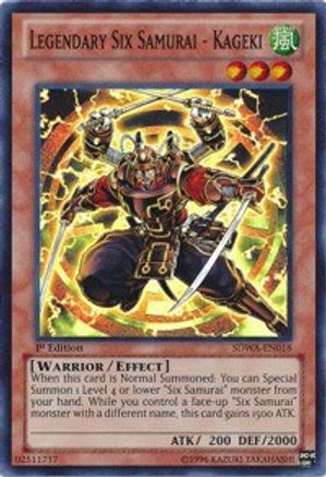 Legendary Six Samurai - Kageki (SDWA-EN018) - Structure Deck: Samurai Warlords 1st Edition - Premium Yugioh Single from Konami - Just $0.70! Shop now at Game Crave Tournament Store