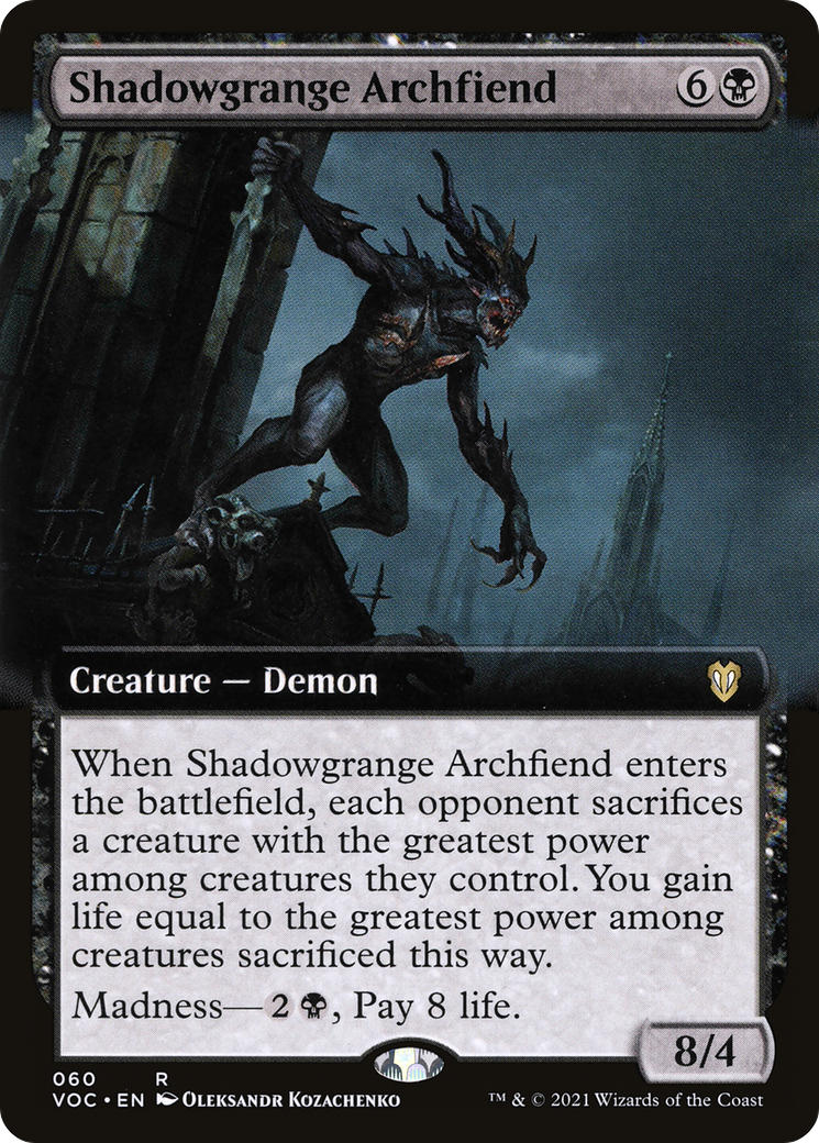 Shadowgrange Archfiend (VOC-060) - Crimson Vow Commander: (Extended Art) - Premium MTG Single from Wizards of the Coast - Just $1.55! Shop now at Game Crave Tournament Store