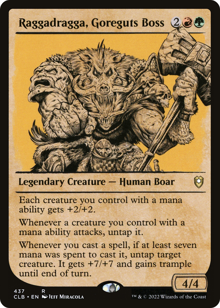 Raggadragga, Goreguts Boss (CLB-437) - Commander Legends: Battle for Baldur's Gate: (Showcase) Foil - Premium MTG Single from Wizards of the Coast - Just $0.08! Shop now at Game Crave Tournament Store