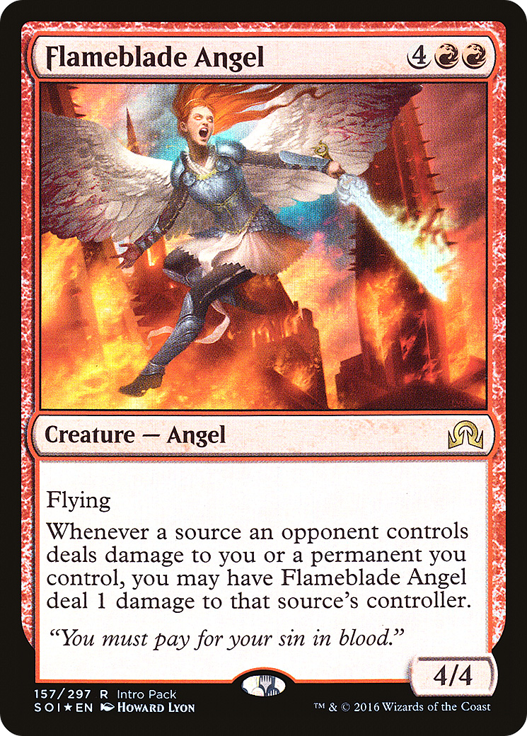 Flameblade Angel (PSOI-157) - Shadows over Innistrad Promos Foil - Premium MTG Single from Wizards of the Coast - Just $0.61! Shop now at Game Crave Tournament Store