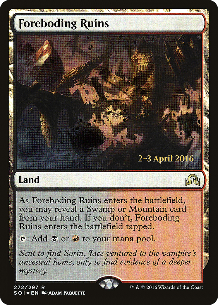 Foreboding Ruins (PSOI-272S) - Shadows over Innistrad Promos Foil - Premium MTG Single from Wizards of the Coast - Just $2.96! Shop now at Game Crave Tournament Store