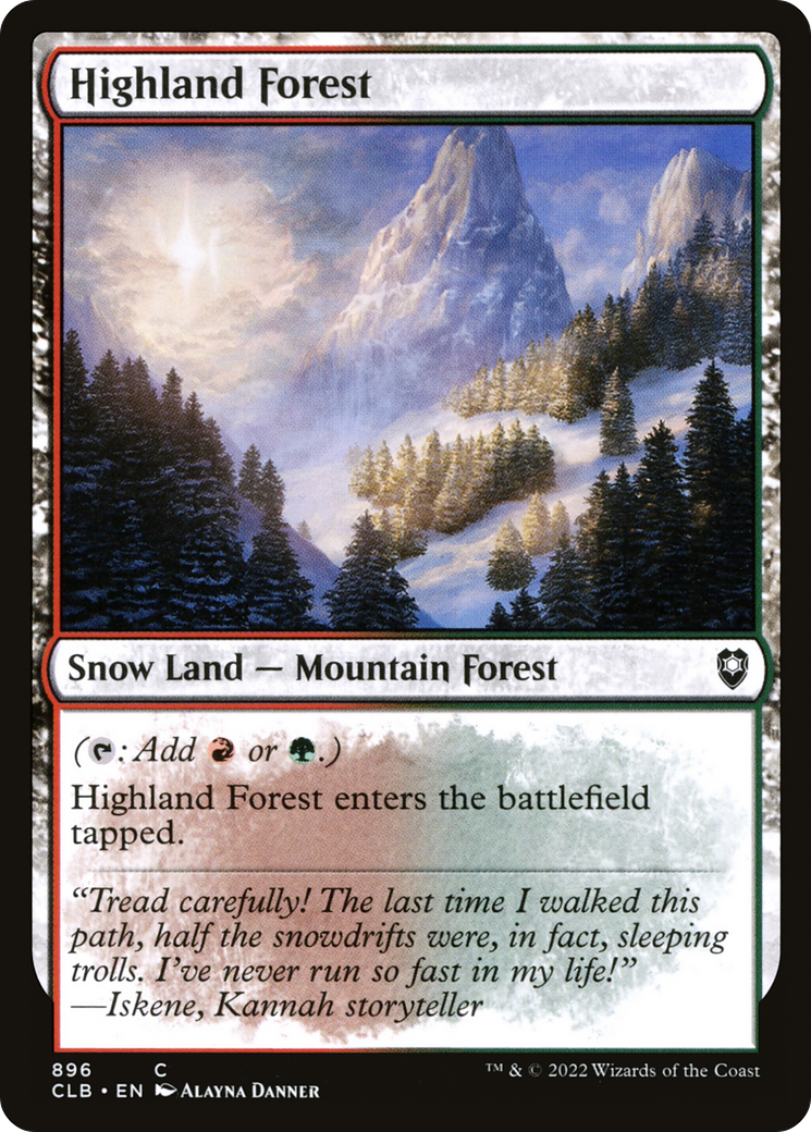 Highland Forest (CLB-896) - Commander Legends: Battle for Baldur's Gate: (snow) - Premium MTG Single from Wizards of the Coast - Just $0.16! Shop now at Game Crave Tournament Store