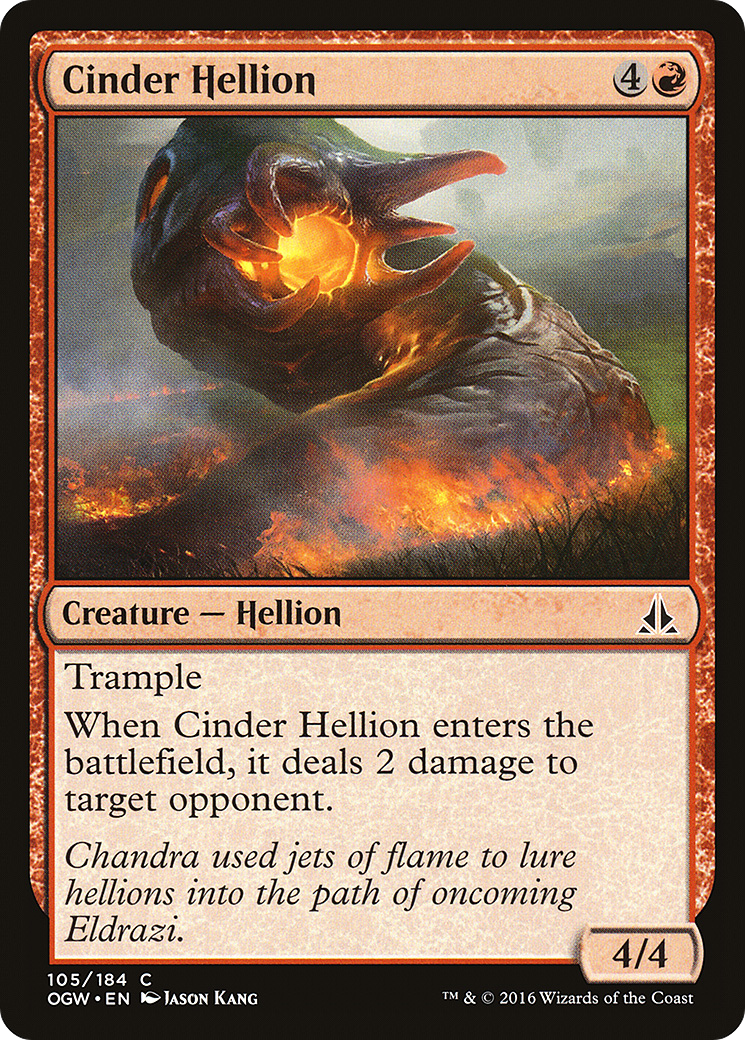 Cinder Hellion (OGW-105) - Oath of the Gatewatch - Premium MTG Single from Wizards of the Coast - Just $0.08! Shop now at Game Crave Tournament Store