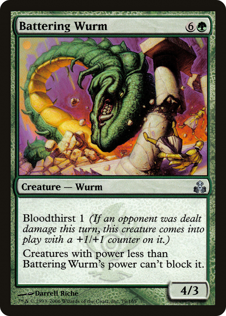 Battering Wurm (GPT-079) - Guildpact Foil - Premium MTG Single from Wizards of the Coast - Just $0.12! Shop now at Game Crave Tournament Store