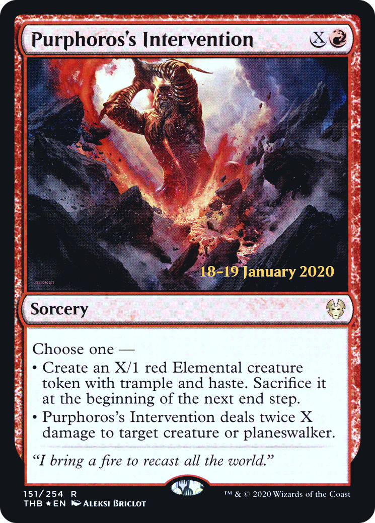 Purphoros's Intervention (PTHB-151S) - Theros Beyond Death Promos Foil - Premium MTG Single from Wizards of the Coast - Just $0.08! Shop now at Game Crave Tournament Store