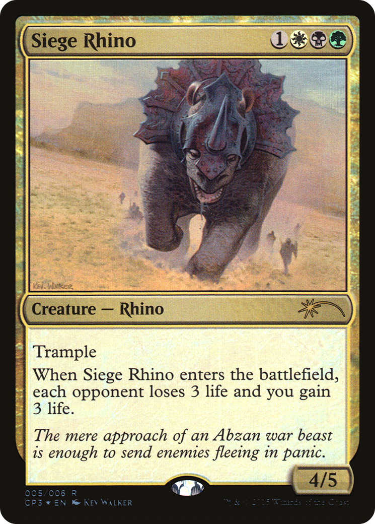 Siege Rhino (CP3-005) - Magic Origins Clash Pack Foil - Premium MTG Single from Wizards of the Coast - Just $0.11! Shop now at Game Crave Tournament Store