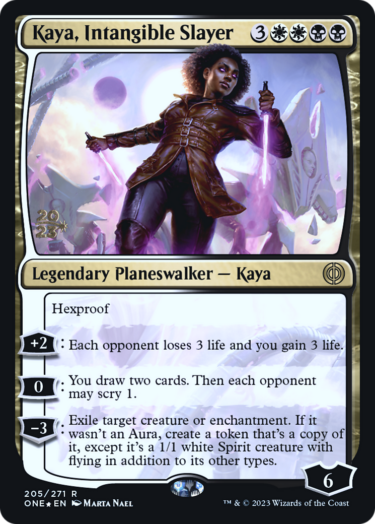 Kaya, Intangible Slayer (PONE-205S) - Phyrexia: All Will Be One Promos Foil - Premium MTG Single from Wizards of the Coast - Just $0.25! Shop now at Game Crave Tournament Store