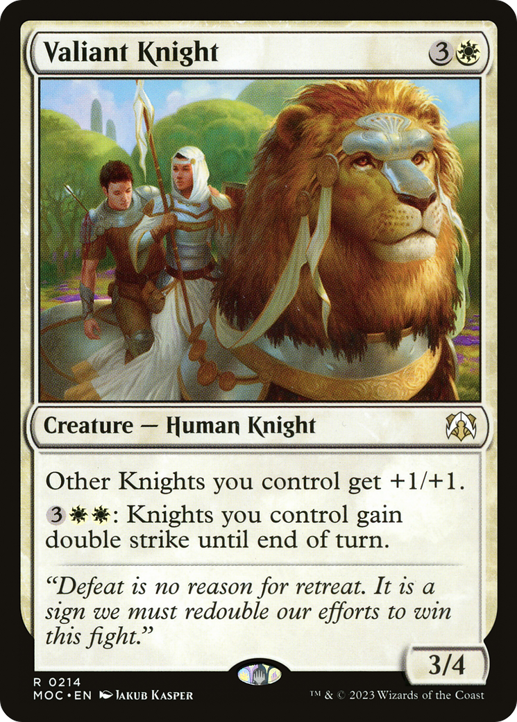 Valiant Knight (MOC-214) - March of the Machine Commander - Premium MTG Single from Wizards of the Coast - Just $0.08! Shop now at Game Crave Tournament Store