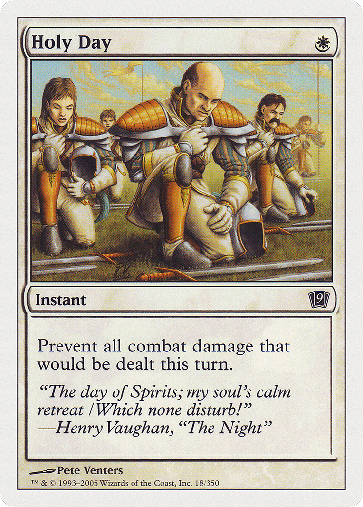 Holy Day (9ED-018) - Ninth Edition - Premium MTG Single from Wizards of the Coast - Just $0.25! Shop now at Game Crave Tournament Store