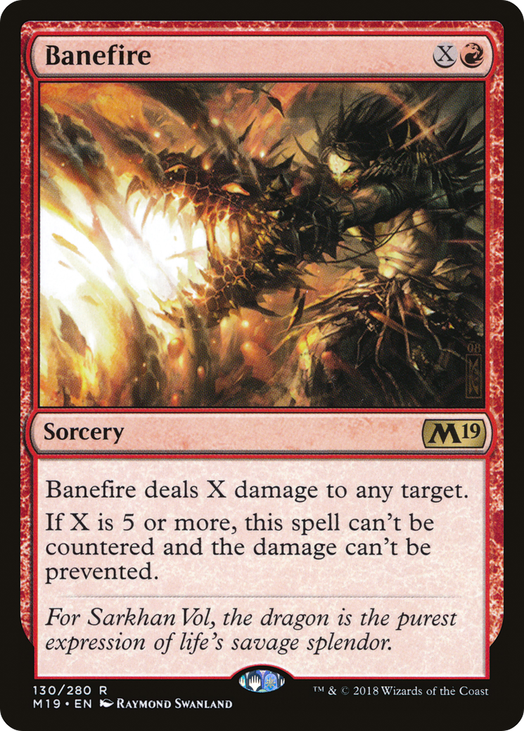 Banefire (M19-130) - Core Set 2019 Foil - Premium MTG Single from Wizards of the Coast - Just $4.89! Shop now at Game Crave Tournament Store