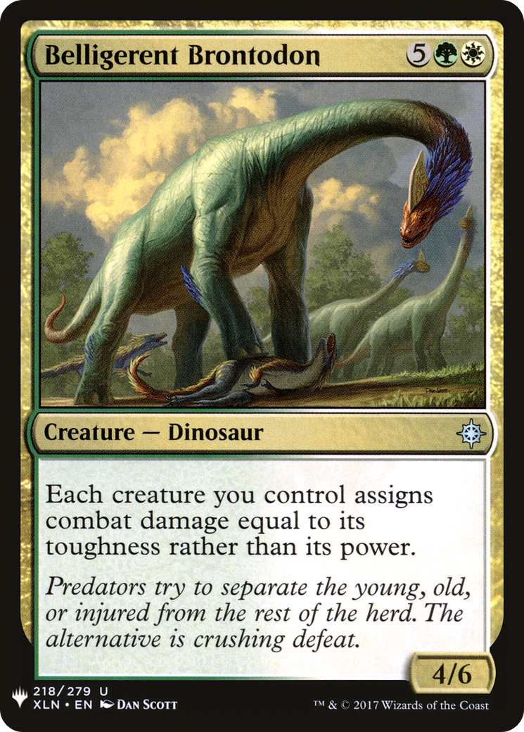 Belligerent Brontodon (MB1-1398) - Mystery Booster - Premium MTG Single from Wizards of the Coast - Just $0.25! Shop now at Game Crave Tournament Store