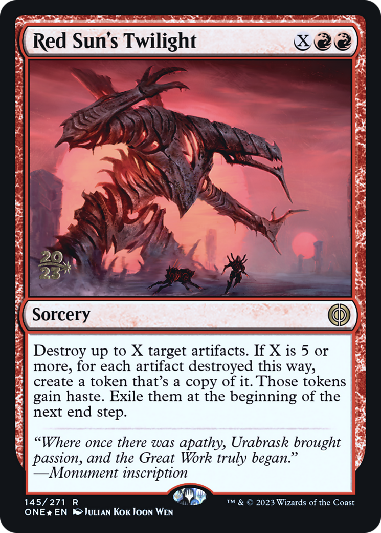 Red Sun's Twilight (PONE-145S) - Phyrexia: All Will Be One Promos Foil - Premium MTG Single from Wizards of the Coast - Just $0.34! Shop now at Game Crave Tournament Store