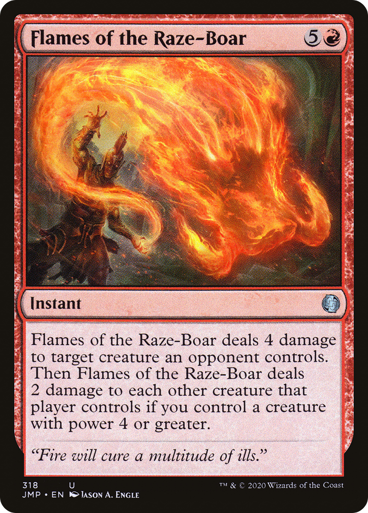Flames of the Raze-Boar (JMP-318) - Jumpstart - Premium MTG Single from Wizards of the Coast - Just $0.25! Shop now at Game Crave Tournament Store