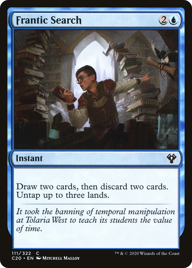Frantic Search (C20-111) - Commander 2020 - Premium MTG Single from Wizards of the Coast - Just $0.38! Shop now at Game Crave Tournament Store