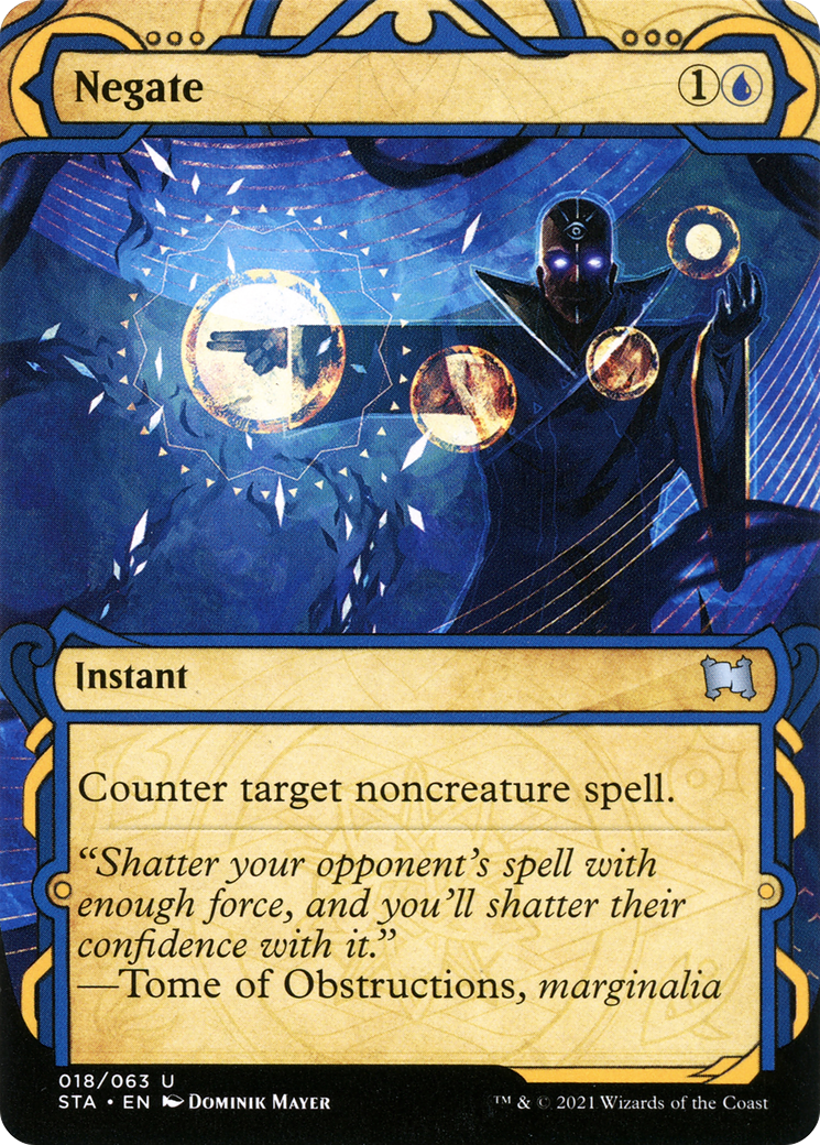 Negate (STA-018) - Strixhaven Mystical Archive: (Showcase) (Borderless) Etched Foil - Premium MTG Single from Wizards of the Coast - Just $0.78! Shop now at Game Crave Tournament Store