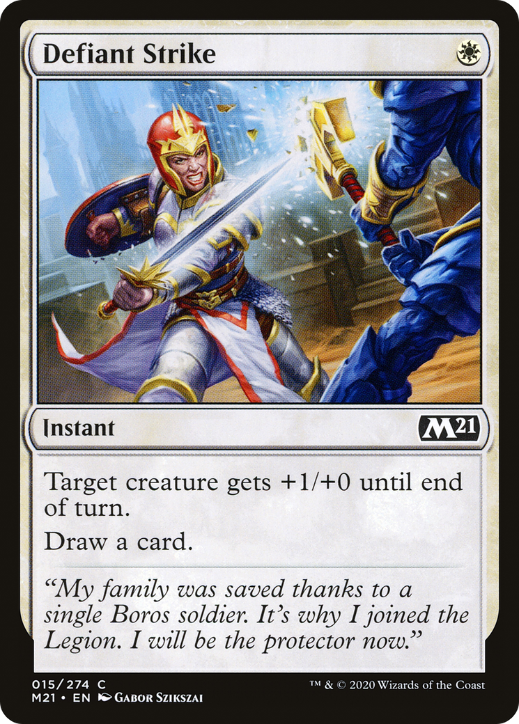 Defiant Strike (M21-015) - Core Set 2021 Foil - Premium MTG Single from Wizards of the Coast - Just $0.08! Shop now at Game Crave Tournament Store