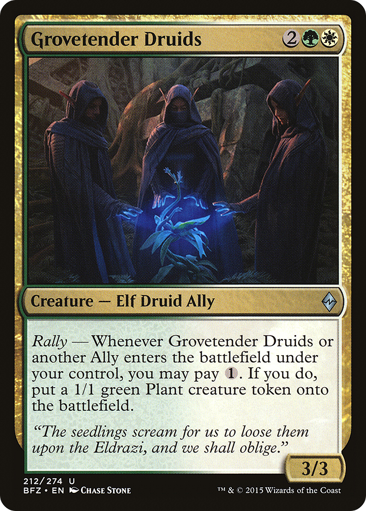 Grovetender Druids (BFZ-212) - Battle for Zendikar Foil - Premium MTG Single from Wizards of the Coast - Just $0.08! Shop now at Game Crave Tournament Store