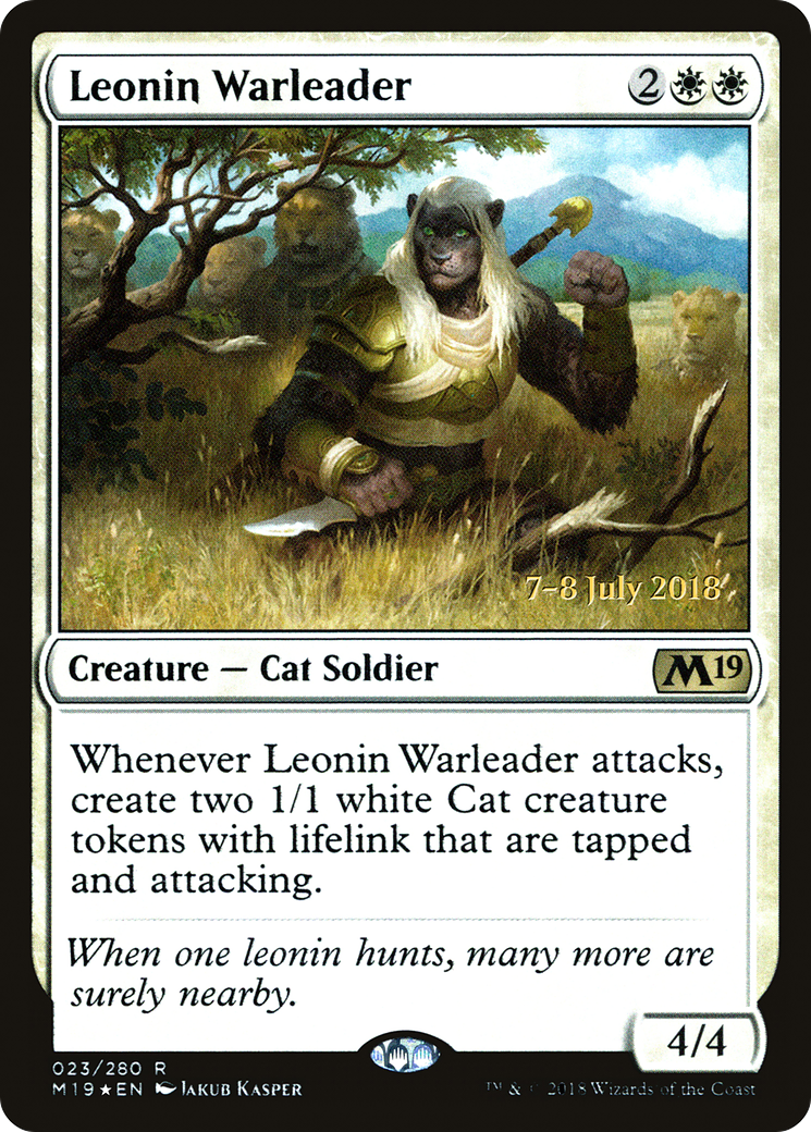 Leonin Warleader (PM19-23S) - Core Set 2019 Promos Foil - Premium MTG Single from Wizards of the Coast - Just $2.12! Shop now at Game Crave Tournament Store