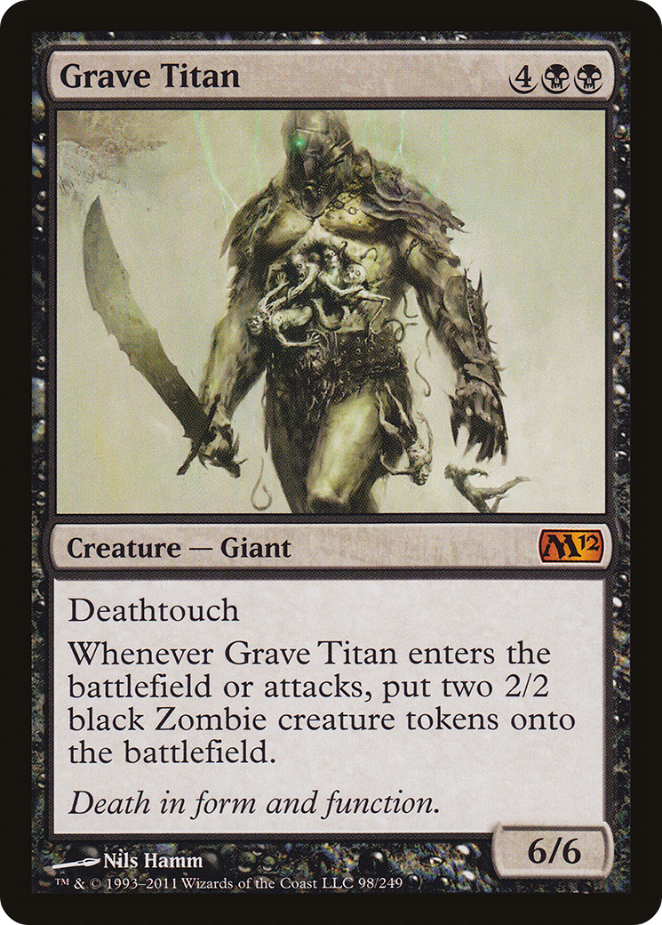 Grave Titan (M12-098) - Magic 2012 Foil - Premium MTG Single from Wizards of the Coast - Just $4.37! Shop now at Game Crave Tournament Store
