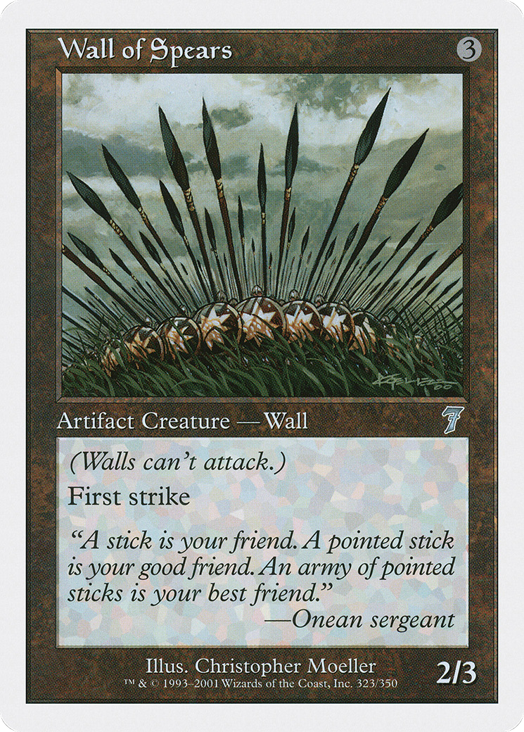 Wall of Spears (7ED-323) - Seventh Edition - Premium MTG Single from Wizards of the Coast - Just $0.25! Shop now at Game Crave Tournament Store