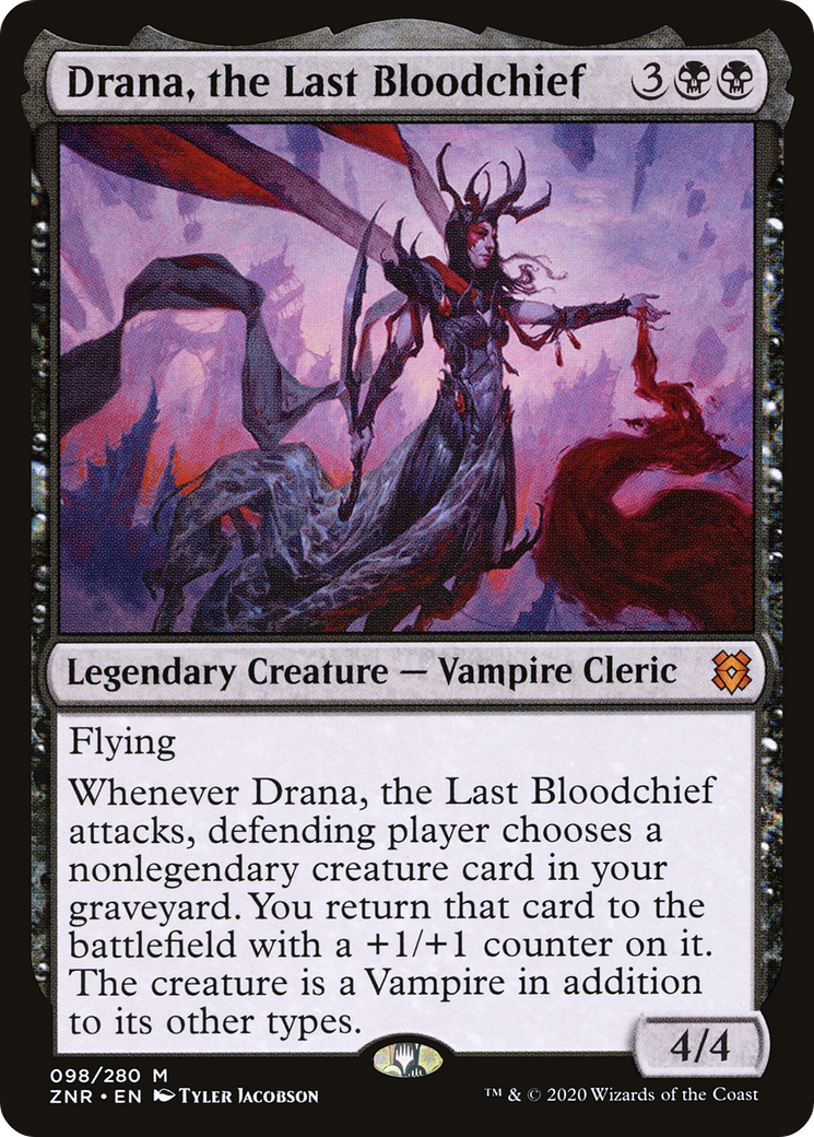 Drana, the Last Bloodchief (ZNR-098) - Zendikar Rising Foil - Premium MTG Single from Wizards of the Coast - Just $1.18! Shop now at Game Crave Tournament Store