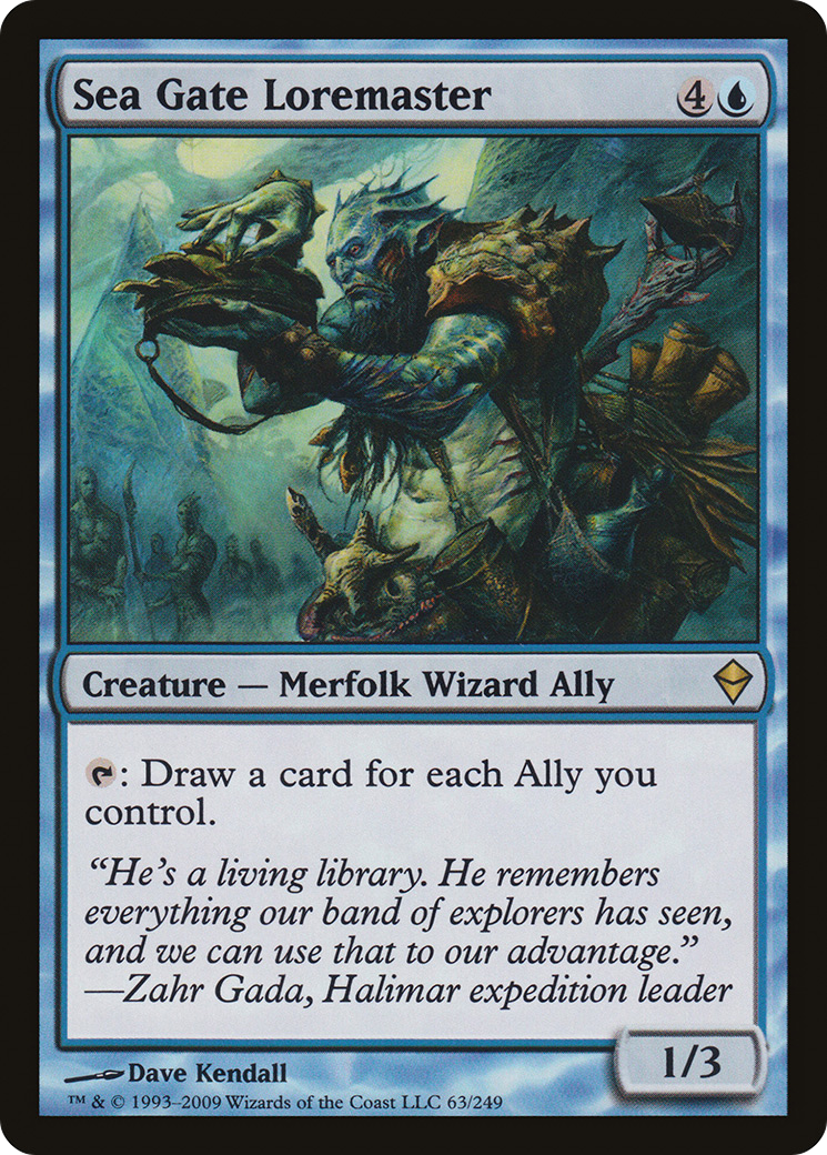 Sea Gate Loremaster (ZEN-063) - Zendikar Foil - Premium MTG Single from Wizards of the Coast - Just $1.10! Shop now at Game Crave Tournament Store