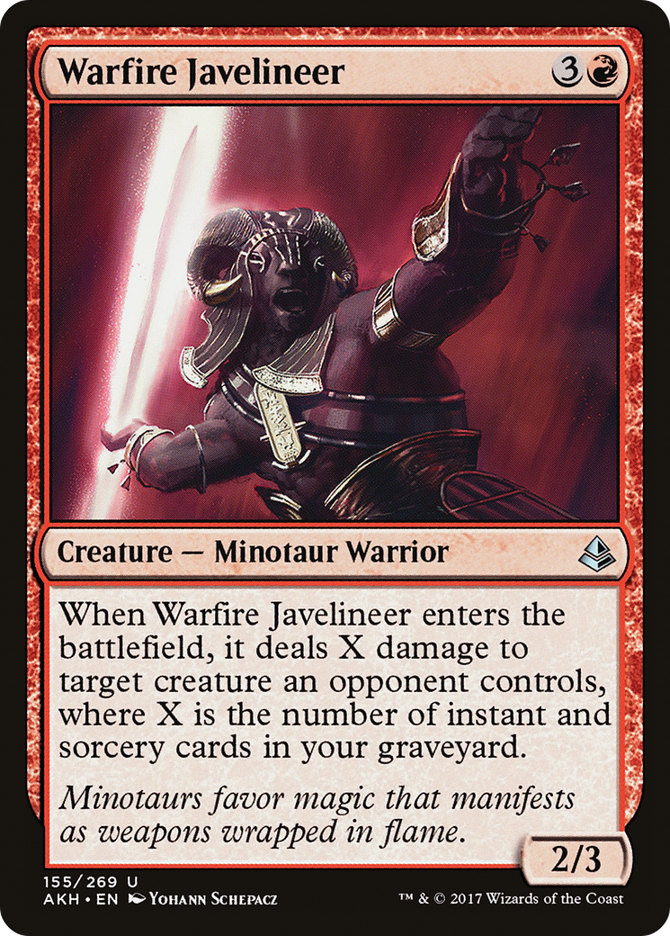 Warfire Javelineer (AKH-155) - Amonkhet - Premium MTG Single from Wizards of the Coast - Just $0.25! Shop now at Game Crave Tournament Store