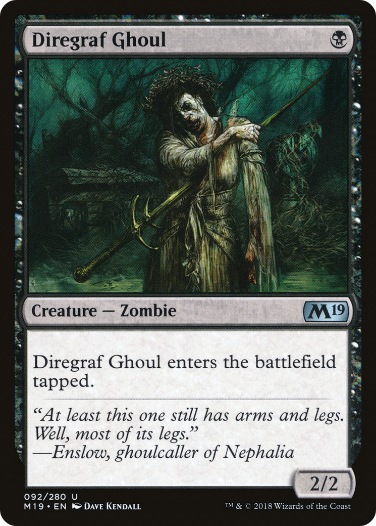 Diregraf Ghoul (M19-092) - Core Set 2019 - Premium MTG Single from Wizards of the Coast - Just $0.08! Shop now at Game Crave Tournament Store