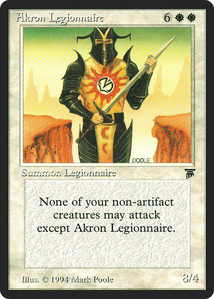 Akron Legionnaire (LEG-001) - Legends - Premium MTG Single from Wizards of the Coast - Just $3.43! Shop now at Game Crave Tournament Store
