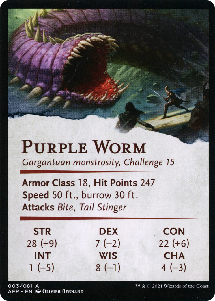 Purple Worm // Purple Worm (AAFR-003) - Adventures in the Forgotten Realms Art Series (Borderless) Foil - Premium MTG Single from Wizards of the Coast - Just $0! Shop now at Game Crave Tournament Store