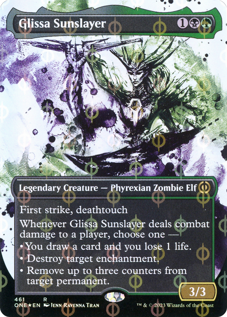 Glissa Sunslayer (ONE-461) - Phyrexia: All Will Be One: (Showcase) (Borderless) Foil - Premium MTG Single from Wizards of the Coast - Just $1.69! Shop now at Game Crave Tournament Store