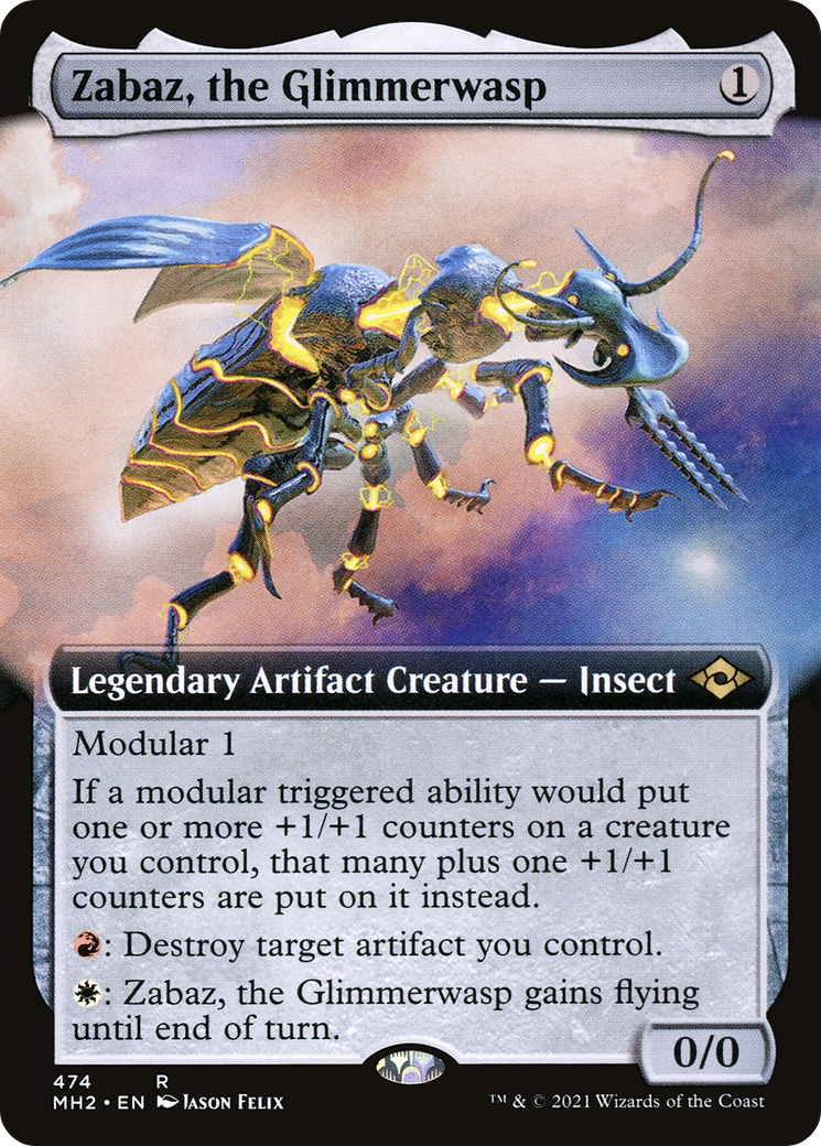 Zabaz, the Glimmerwasp (MH2-474) - Modern Horizons 2: (Extended Art) Foil - Premium MTG Single from Wizards of the Coast - Just $0.50! Shop now at Game Crave Tournament Store