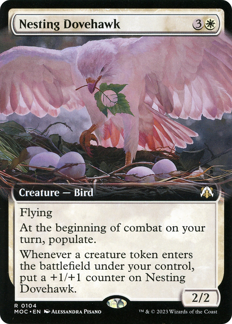 Nesting Dovehawk (MOC-104) - March of the Machine Commander: (Extended Art) - Premium MTG Single from Wizards of the Coast - Just $14.06! Shop now at Game Crave Tournament Store