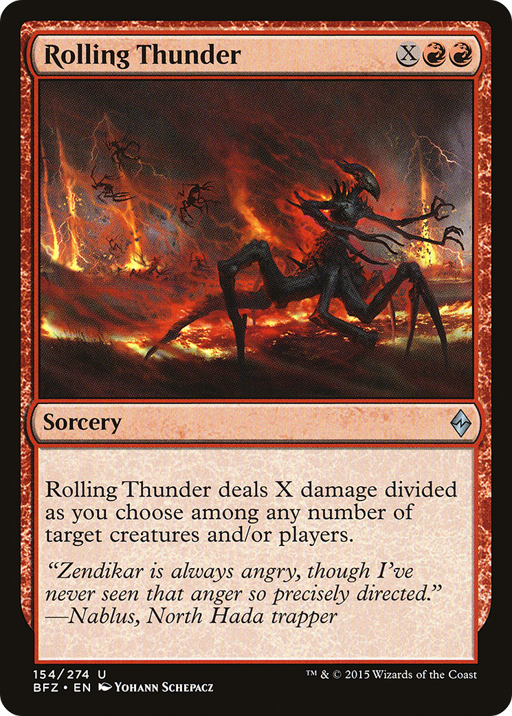Rolling Thunder (BFZ-154) - Battle for Zendikar Foil - Premium MTG Single from Wizards of the Coast - Just $0.59! Shop now at Game Crave Tournament Store