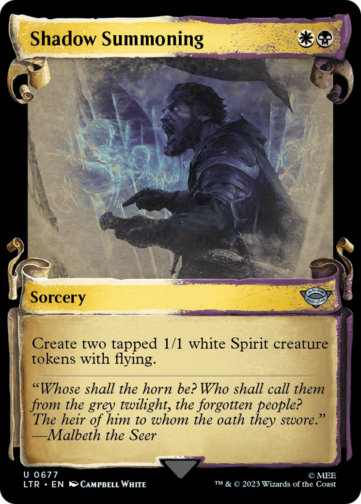 Shadow Summoning (LTR-677) - The Lord of the Rings: Tales of Middle-earth: (Showcase) Foil - Premium MTG Single from Wizards of the Coast - Just $0.08! Shop now at Game Crave Tournament Store