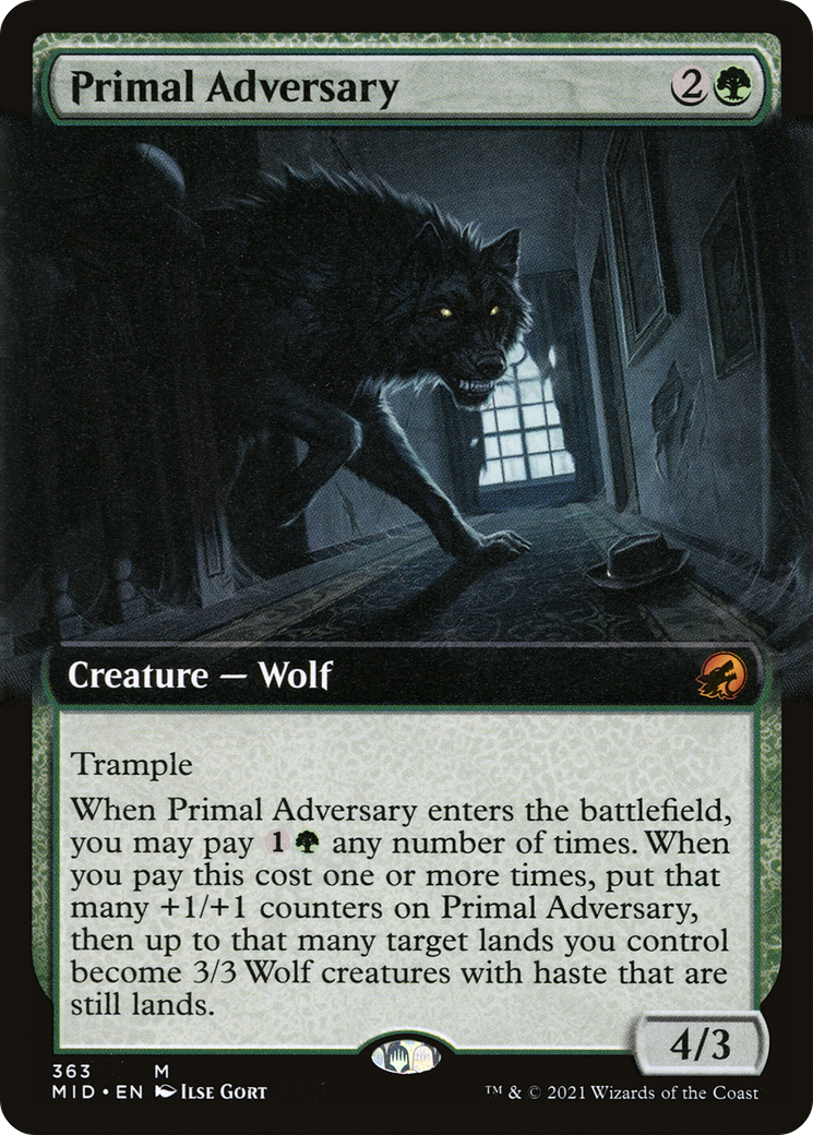 Primal Adversary (MID-363) - Innistrad: Midnight Hunt: (Extended Art) - Premium MTG Single from Wizards of the Coast - Just $0.24! Shop now at Game Crave Tournament Store